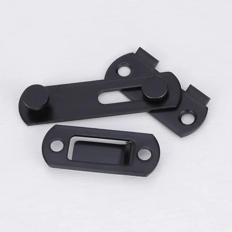 Heavy Duty Gate Latch Door Hasp With Slot Design In Matte Black No Fuss Quick Install Screws Included Built Dang Solid For Windows Cabinets Gates And Pet Cages Knockout Everyday Security