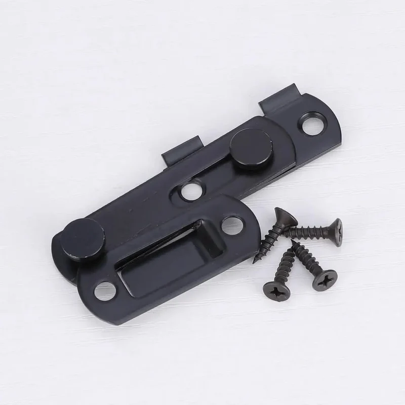 Heavy Duty Gate Latch Door Hasp With Slot Design In Matte Black No Fuss Quick Install Screws Included Built Dang Solid For Windows Cabinets Gates And Pet Cages Knockout Everyday Security