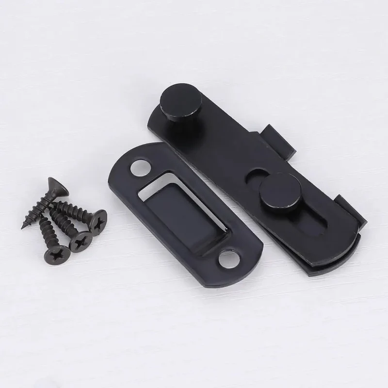 Heavy Duty Gate Latch Door Hasp With Slot Design In Matte Black No Fuss Quick Install Screws Included Built Dang Solid For Windows Cabinets Gates And Pet Cages Knockout Everyday Security