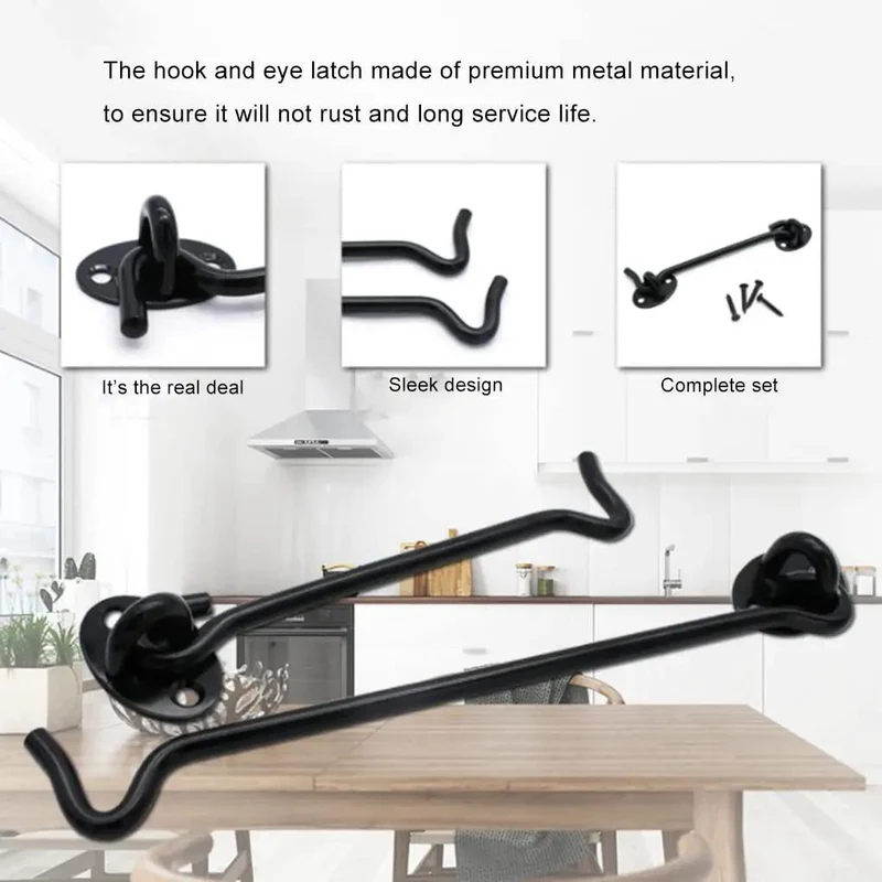 Tough As Nails Door Hook And Eye Latch With Included Mounting Screws For Cabinets Gates And Windows Rust Proof Steel Security Bolt Shut The Latch Firmly And Secure Your Spot Daily