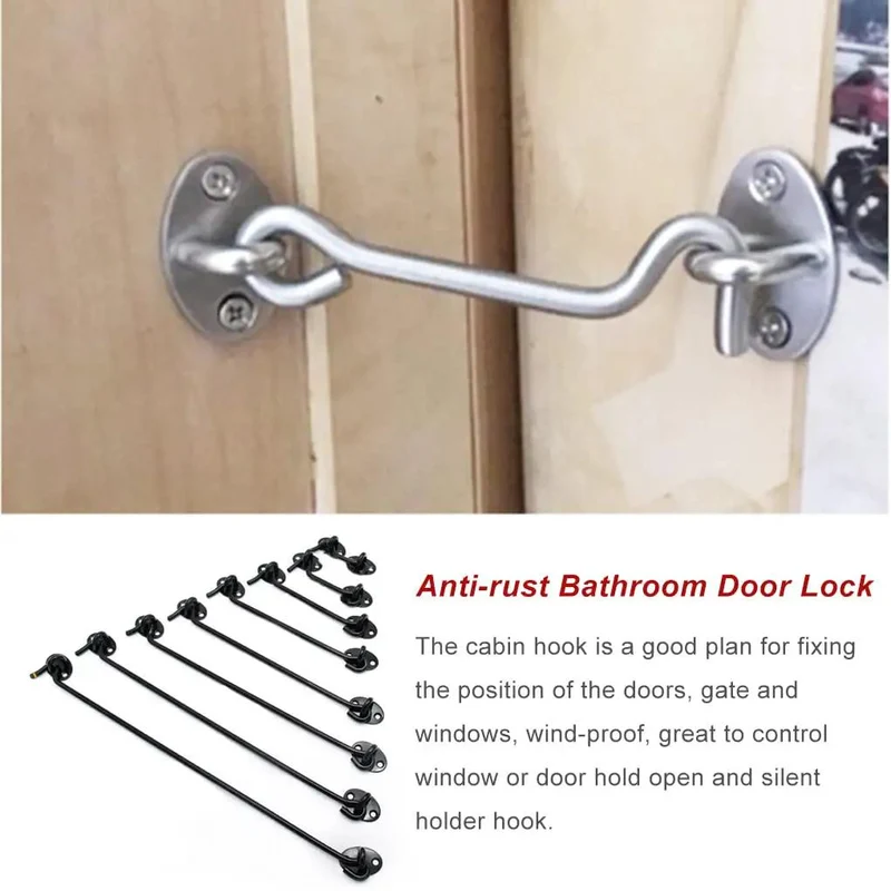 Tough As Nails Door Hook And Eye Latch With Included Mounting Screws For Cabinets Gates And Windows Rust Proof Steel Security Bolt Shut The Latch Firmly And Secure Your Spot Daily