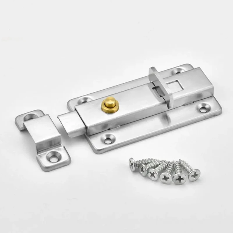 Heavy Duty Stainless Steel Spring Loaded Gate Latch Built Like A Tank For Tough Outdoor Use Easy Snap Together Setup Low Profile Auto Bolt Kit Includes Screws For Gates Or Barn Doors