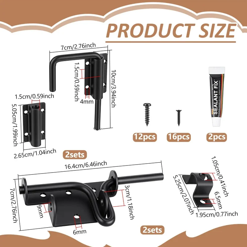 Tough As Nails Slide Bolt Gate Latch 4 Pack For Wood Or Metal Fences With Smooth Operation For Yard Gates Sheds And Coop Doors Dead Simple Setup And Rugged Construction
