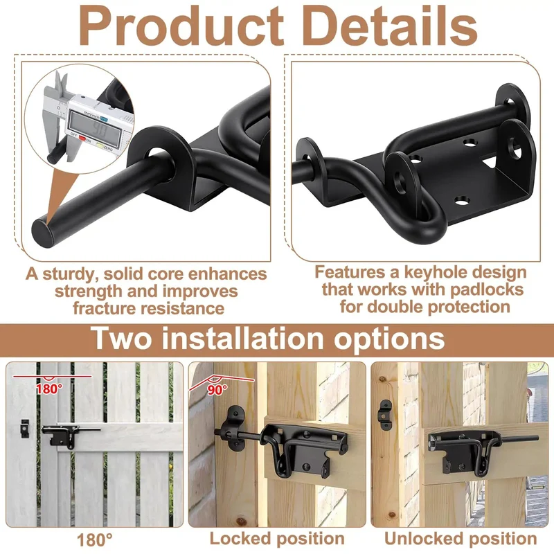 Tough As Nails Slide Bolt Gate Latch 4 Pack For Wood Or Metal Fences With Smooth Operation For Yard Gates Sheds And Coop Doors Dead Simple Setup And Rugged Construction
