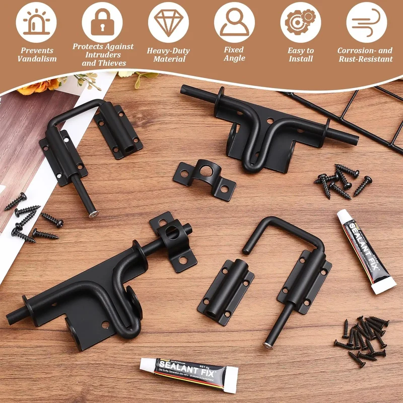 Tough As Nails Slide Bolt Gate Latch 4 Pack For Wood Or Metal Fences With Smooth Operation For Yard Gates Sheds And Coop Doors Dead Simple Setup And Rugged Construction