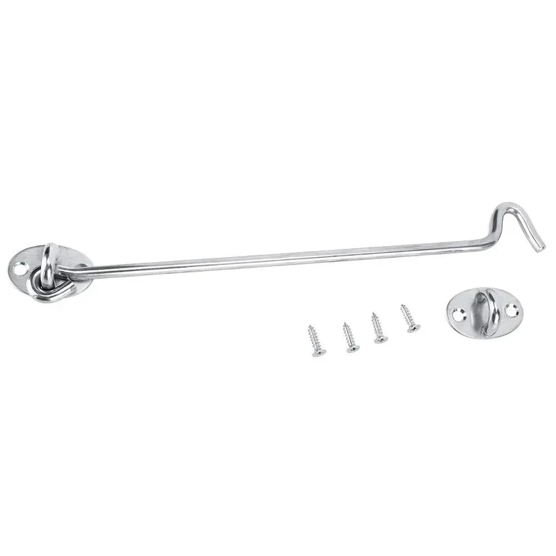 Tough As Nails Three Piece 10 Inch Privacy Hook Eye Latch Locks Built From Heavy Duty Stainless Steel For Cabin Doors And Windows With Rock Solid Security That Keeps Everything Shut Tight
