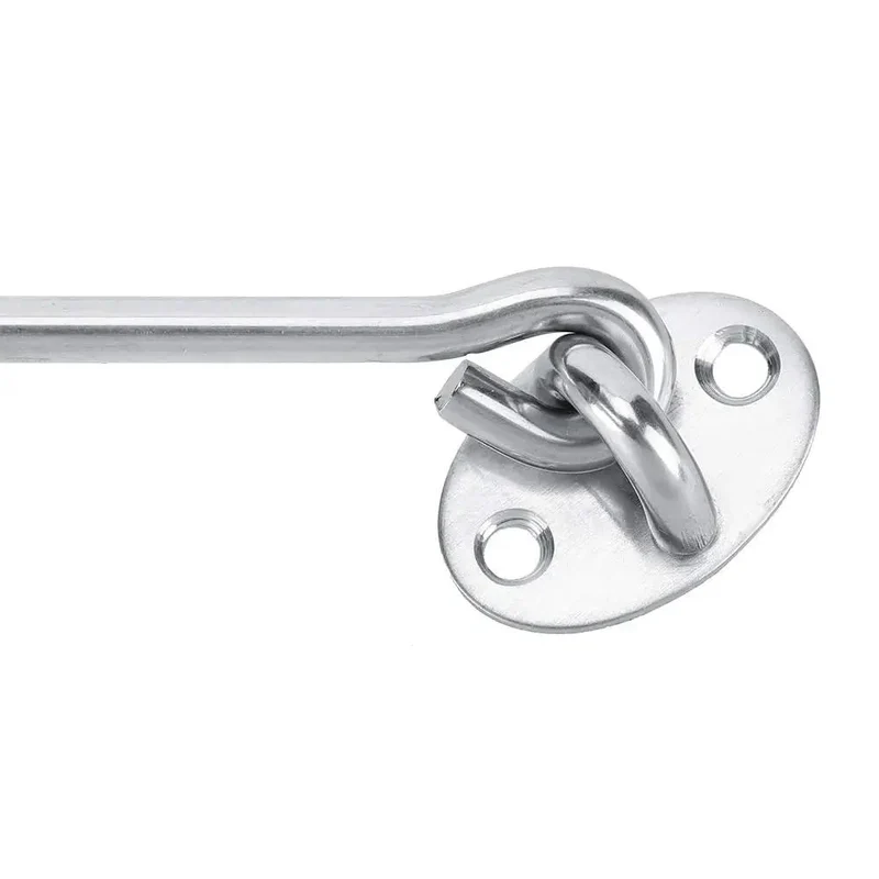 Tough As Nails Three Piece 10 Inch Privacy Hook Eye Latch Locks Built From Heavy Duty Stainless Steel For Cabin Doors And Windows With Rock Solid Security That Keeps Everything Shut Tight
