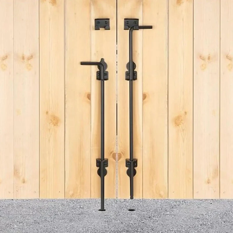 Badass Heavy Duty Gate Drop Rod Twelve Inch Black Powder Coated Steel Ground Latch Rugged Fence Security Hardware Weather Resistant Outdoor Yard Latch Includes Mounting Screws For Quick Setup