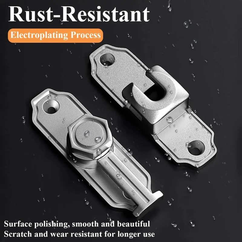 Beefy Flip Gate Latch For Barn Doors With 360 Degree Rotary Hasp And Right Angle Swinging Design Rust Resistant Zinc Alloy Security Lock In Gray That Is Legit Durable And Super Easy To Install On Any Patio Or Balcony