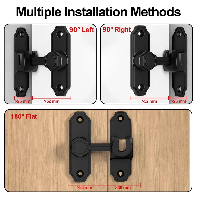 Beefy Flip Gate Latch For Barn Doors With 360 Degree Rotary Hasp And Right Angle Swinging Design Rust Resistant Zinc Alloy Security Lock In Gray That Is Legit Durable And Super Easy To Install On Any Patio Or Balcony