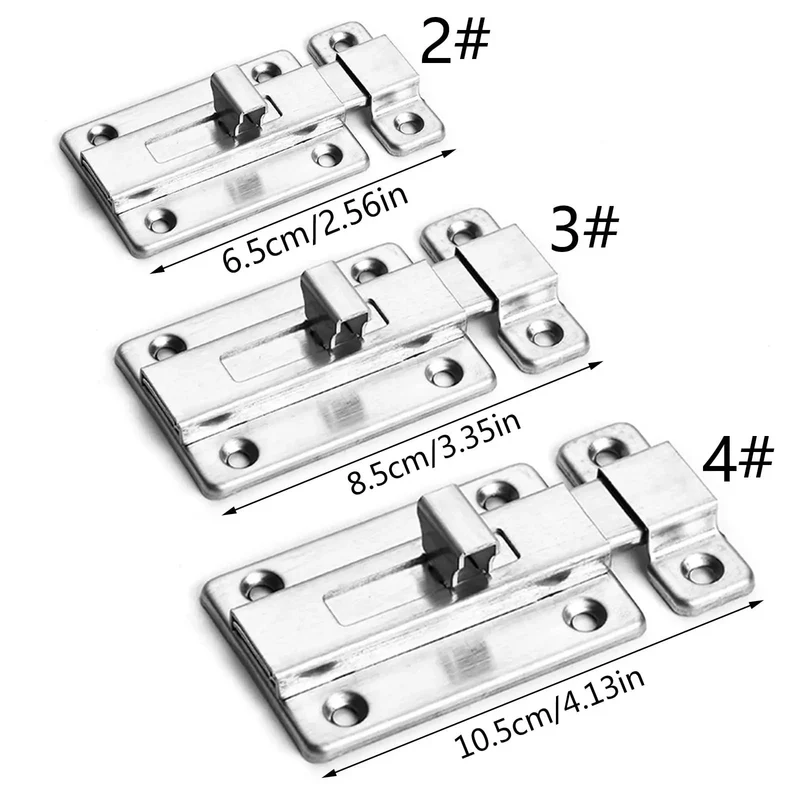 Straight Up Heavy Duty 2 Inch Slide Bolt Made From Thickened Stainless Steel Holds Tight For Forced Entry Prevention Ideal For Securing Doors Windows Gates Rust Free Surface With Rounded Edges For Safe Handling Smooth Gliding Handle For Zero Grind