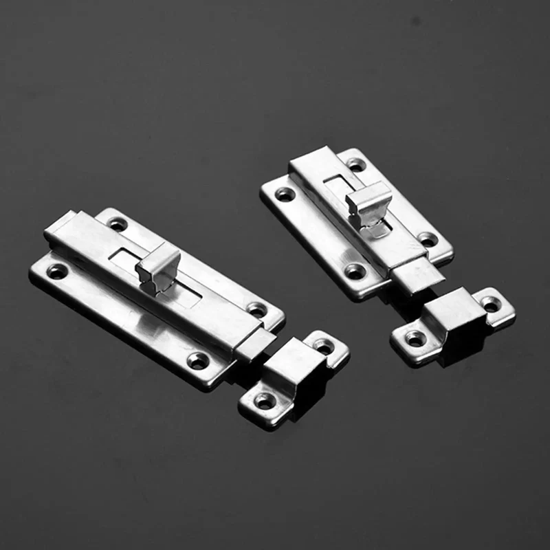 Straight Up Heavy Duty 2 Inch Slide Bolt Made From Thickened Stainless Steel Holds Tight For Forced Entry Prevention Ideal For Securing Doors Windows Gates Rust Free Surface With Rounded Edges For Safe Handling Smooth Gliding Handle For Zero Grind