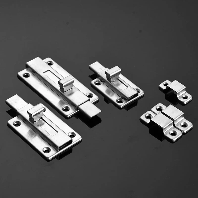 Straight Up Heavy Duty 2 Inch Slide Bolt Made From Thickened Stainless Steel Holds Tight For Forced Entry Prevention Ideal For Securing Doors Windows Gates Rust Free Surface With Rounded Edges For Safe Handling Smooth Gliding Handle For Zero Grind