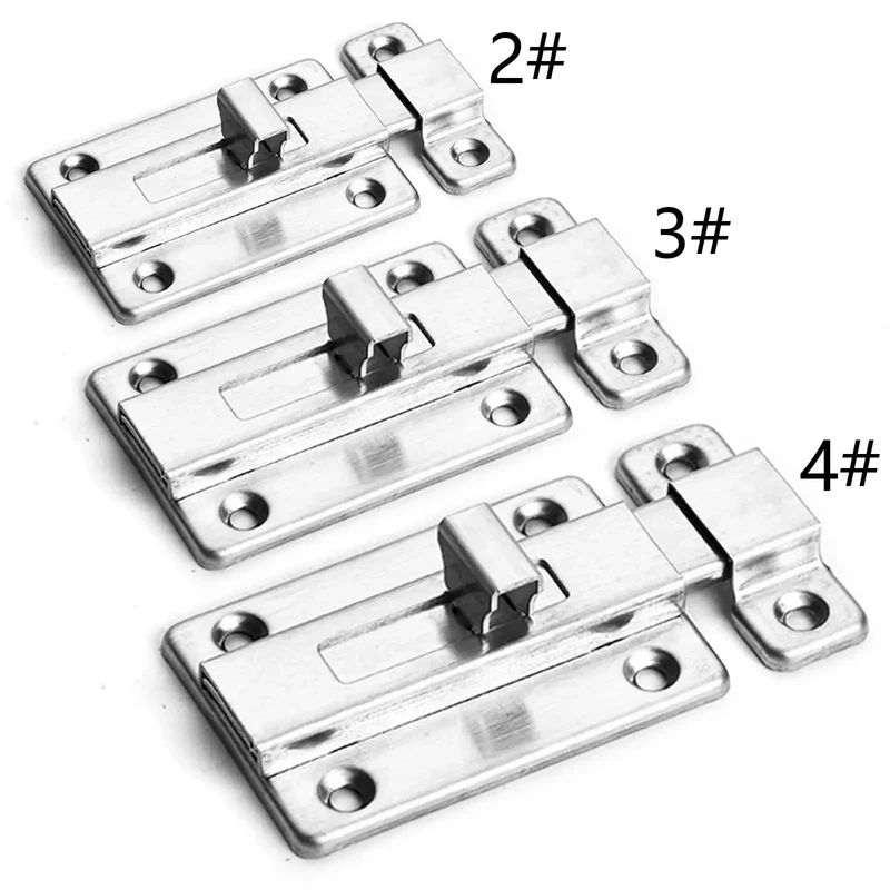 Straight Up Heavy Duty 2 Inch Slide Bolt Made From Thickened Stainless Steel Holds Tight For Forced Entry Prevention Ideal For Securing Doors Windows Gates Rust Free Surface With Rounded Edges For Safe Handling Smooth Gliding Handle For Zero Grind