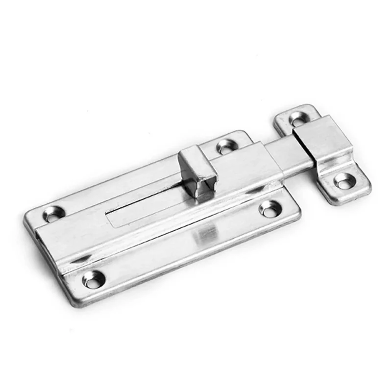 Straight Up Heavy Duty 2 Inch Slide Bolt Made From Thickened Stainless Steel Holds Tight For Forced Entry Prevention Ideal For Securing Doors Windows Gates Rust Free Surface With Rounded Edges For Safe Handling Smooth Gliding Handle For Zero Grind