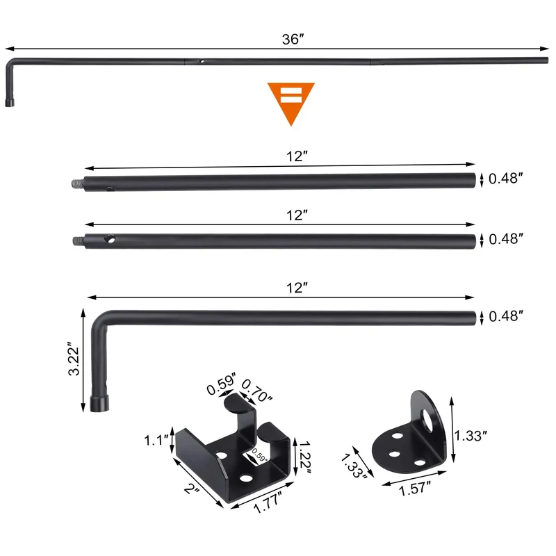 Heavy Duty 36 Inch Cane Bolt Gate Drop Rod Bulletproof Steel Ground Latch For Double Gates Windproof Fence Anchor Tough As Nails Security For Wood Vinyl Or Metal Yards 2 Pack