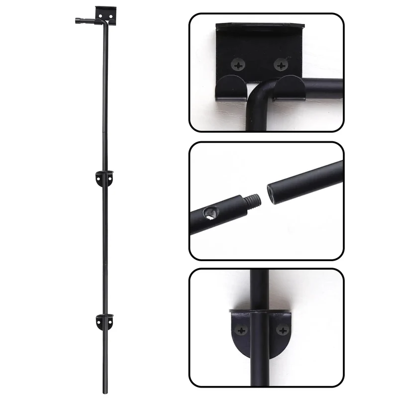 Heavy Duty 36 Inch Cane Bolt Gate Drop Rod Bulletproof Steel Ground Latch For Double Gates Windproof Fence Anchor Tough As Nails Security For Wood Vinyl Or Metal Yards 2 Pack