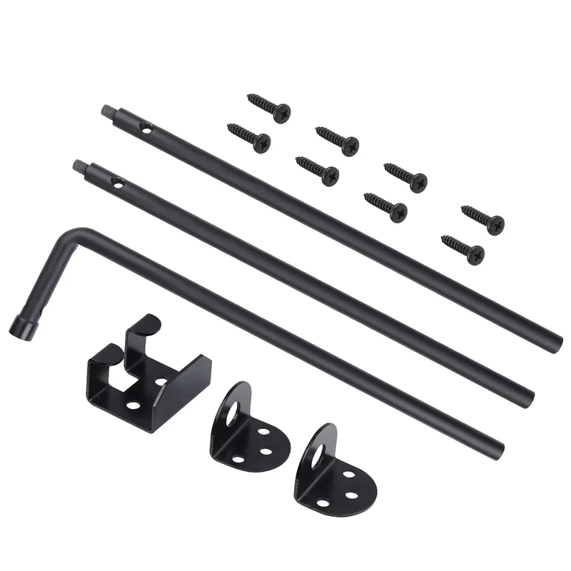 Heavy Duty 36 Inch Cane Bolt Gate Drop Rod Bulletproof Steel Ground Latch For Double Gates Windproof Fence Anchor Tough As Nails Security For Wood Vinyl Or Metal Yards 2 Pack