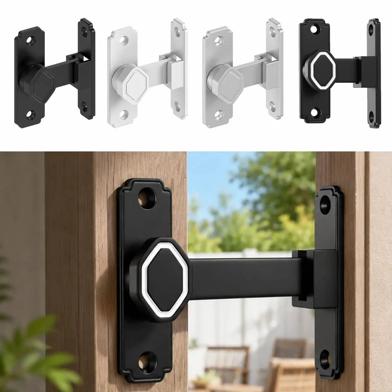 Premium Aluminum Sliding Barn Door Lock Featuring 90 Degree Flip Security Latch With Hella Sturdy Heavy Duty Build For Smooth Interior Patio Gates And Room Dividers