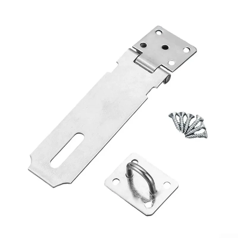 Beefy Stainless Steel Hasp Latch For Barns And Heavy Duty Gates With A Smooth Black Finish Tough As Nails Padlock Clasp For Rock Solid Security And Zero Hassle Daily Use
