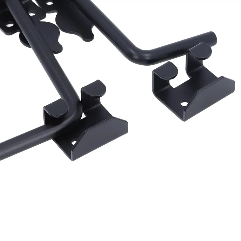 Heavy Duty 12 Inch Steel Gate Drop Rod Two Pack Black Powder Coated Ground Latch Rock Solid Outdoor Fence Security No Sweat Install Badass Weather Resistant Premium Hardware