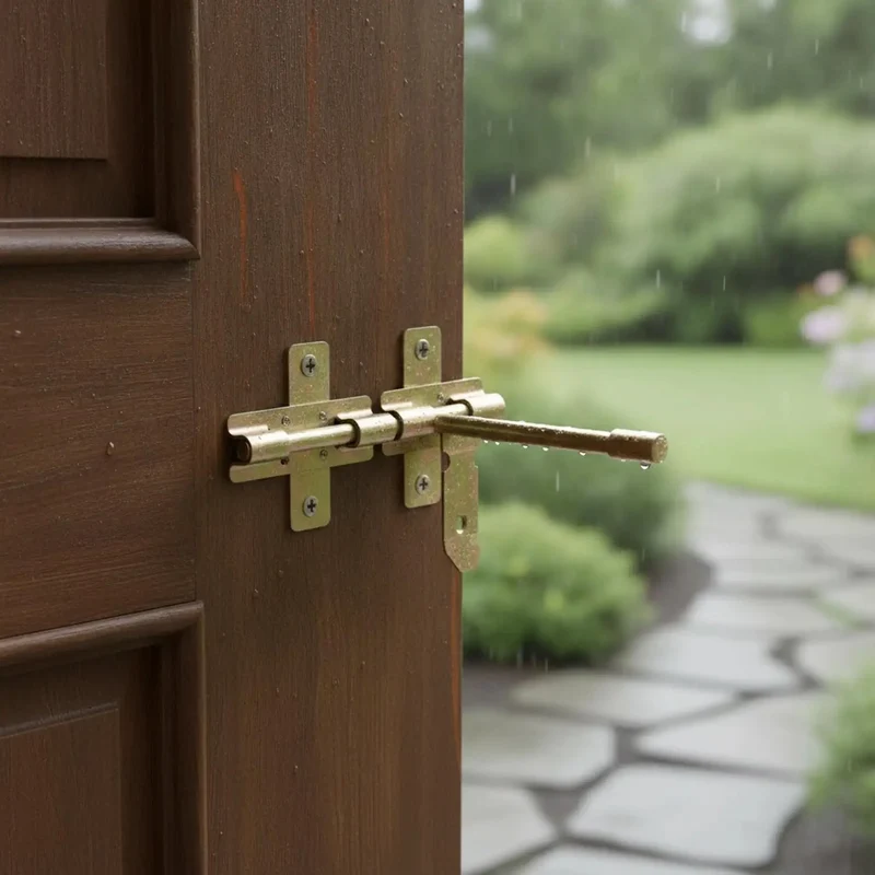 Rock Solid Slide Bolt Gate Latch Rust Proof Galvanized Steel Hardware With Tight Strike Plate For Outdoor Barn Shed Door Lockdown Guard And No Sweat Weather Shielding