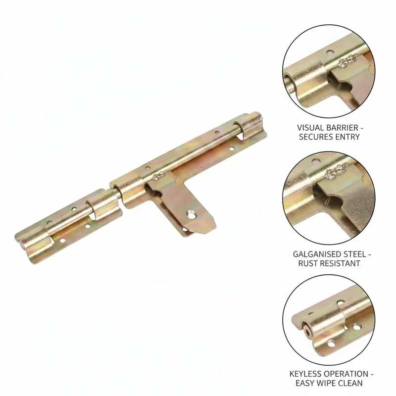 Rock Solid Slide Bolt Gate Latch Rust Proof Galvanized Steel Hardware With Tight Strike Plate For Outdoor Barn Shed Door Lockdown Guard And No Sweat Weather Shielding