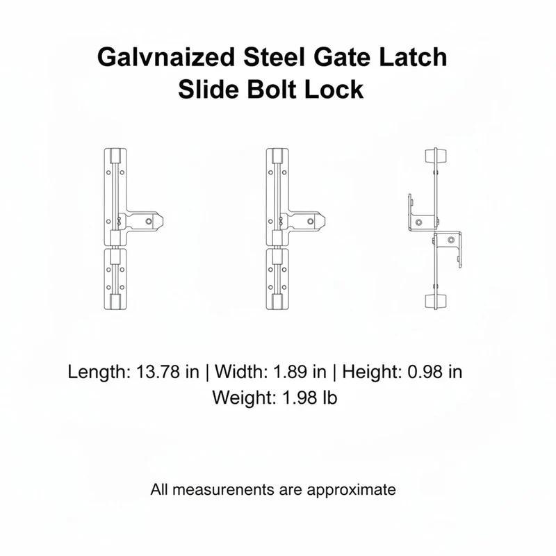 Rock Solid Slide Bolt Gate Latch Rust Proof Galvanized Steel Hardware With Tight Strike Plate For Outdoor Barn Shed Door Lockdown Guard And No Sweat Weather Shielding