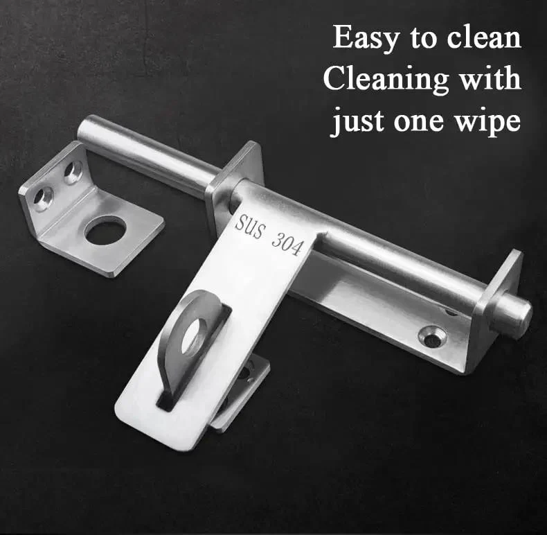 Heavy Duty Stainless Steel Sliding Door Bolt Gate Latch With Padlock Hole Works Both Ways For Left Right Swinging Doors Lockdown Security Two Way Slide Bolt Tough As Nails Hasp Design Secure Privacy Gate Hardware Upgrade