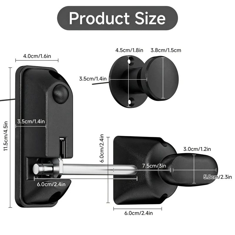 Heavy Duty One Hand Spring Pop Gate Latch With Self Locking Design For Wood And Vinyl Fences Rustproof Weatherproof Slick Black Coating No Sweat Quick Release