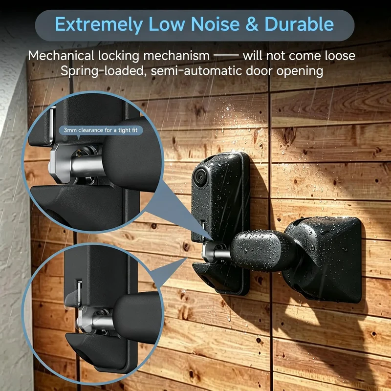 Heavy Duty One Hand Spring Pop Gate Latch With Self Locking Design For Wood And Vinyl Fences Rustproof Weatherproof Slick Black Coating No Sweat Quick Release