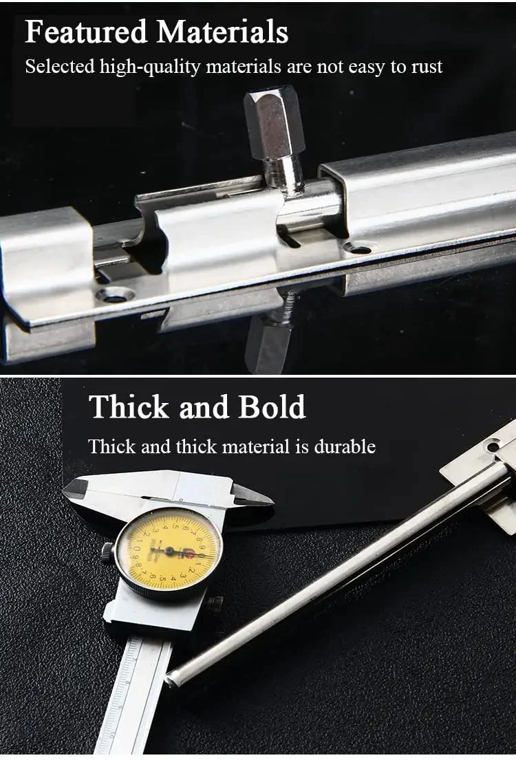 Heavy Duty Stainless Steel Slide Barrel Bolt Gate Latch Four Pack Quick Install Yard Security Lock Hog Tight Grip Snap Together Pet Safe Smooth Operation No Fuss Setup