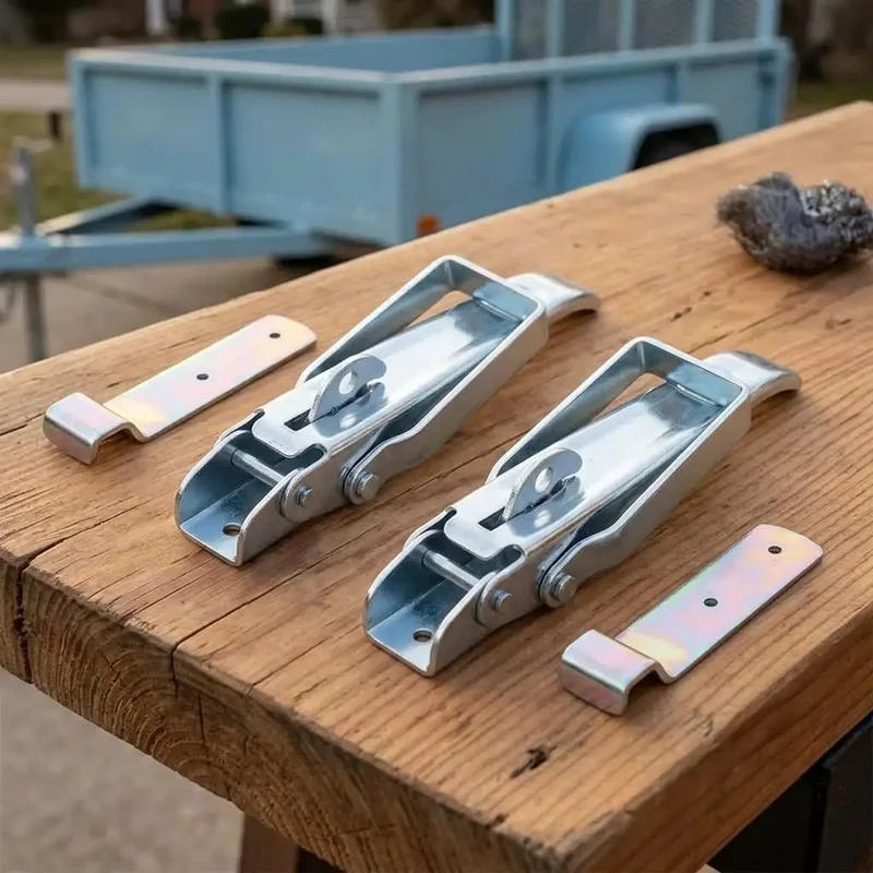 Rock Solid Utility Trailer Lift Gate Latches Two Pack Replacement Handles Heavy Duty Gate Locks For Your Rig No Fuss Bolt On Installation And Dependable Hauling Performance