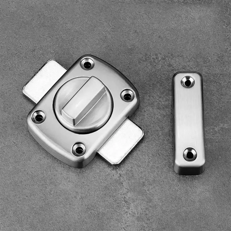 Hella Tough Zinc Alloy Gate Latch For Sliding Doors Rock Solid Right Angle Hook Buckle Silver Finish Heavy Duty Rust Resistant Outdoor Security Hardware Kit