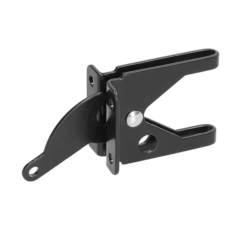 Solid As A Rock Iron Gate Latch With Self Locking Feature And Adjustable Cable Reliable Outdoor Fence Hardware Sporting Smooth Black Finish That Handles Rough Weather Like A Champ