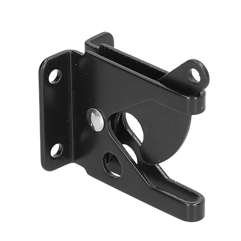 Solid As A Rock Iron Gate Latch With Self Locking Feature And Adjustable Cable Reliable Outdoor Fence Hardware Sporting Smooth Black Finish That Handles Rough Weather Like A Champ