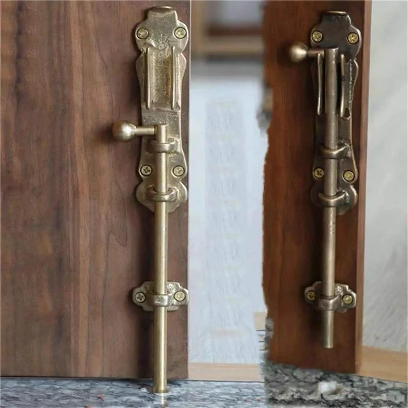 Rugged Solid Brass Slide Bolt Gate Latch With Bulletproof Flip Mechanism For Knockout Garden Door Security Pro Grade Exterior Hardware Kit With Fasteners