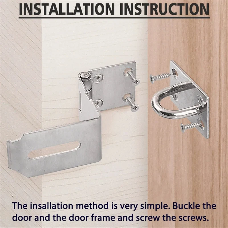Four Inch Stainless Steel Barn Door Bolt With Ninety Degree Hook Latch And Right Angle Gate Lock For Heavy Duty Outdoor Fencing And Tough As Nails Yard Security