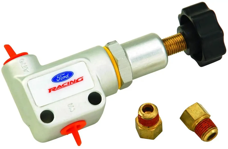 Sick Heavy Duty Aluminum Brake Proportioning Valve With Knurled Adjustment Knob And Precise One Eighth Inch Npt Female Ports For Tight Ride Tuning On Your Street Rod Or Track Monster