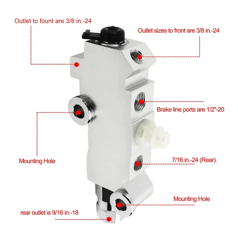 Universal Disc Drum Brake Proportioning Valve With Smooth Stopping Power For Heavy Duty Rides Straight Swap Replacement Hydraulic Split Line Adapter No Sweat Install Compatible AC Delco 1721353
