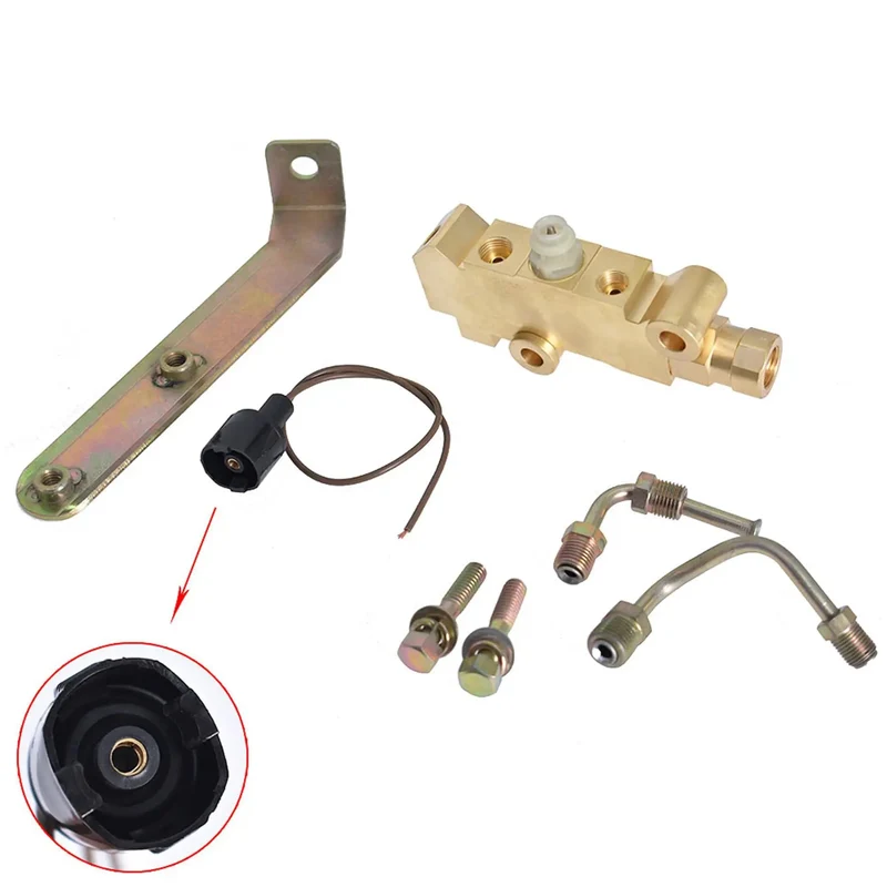 Premium Brass Disc Brake Proportioning Valve Kit With Pre Bent 1/2 And 9/16 Inch Brake Lines Mounting Bracket And Hardware For A Slick Hot Rod Swap On Buick Skylark And Chevy Chevelle 64 To 72 Models