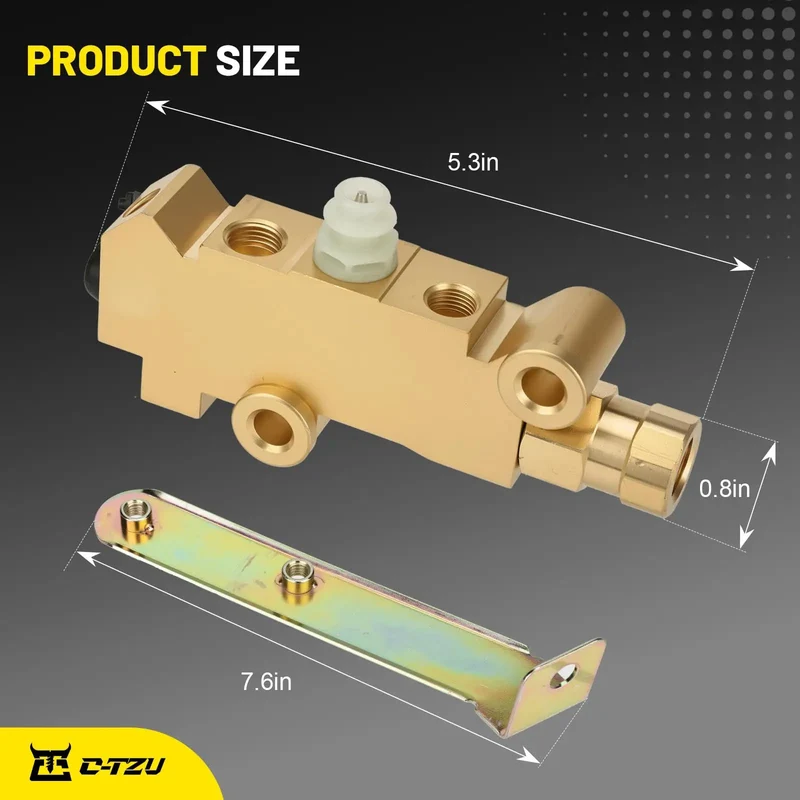 Badass Heavy Duty Brass PV2 Proportioning Valve For Disc Drum Brake Swap Replacement 172-1353 Perfect For Chevy Buick Classic Cars Trucks Dual Reservoir Master Cylinder Rig Upgrade Bracket Kit
