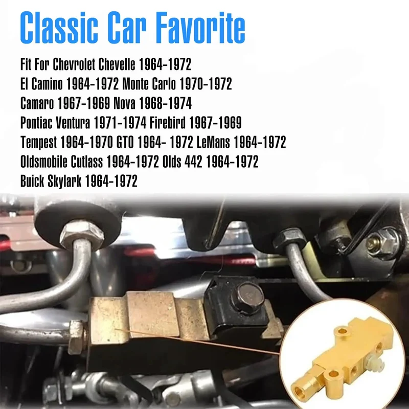 Premium Solid Brass Disc And Drum Brake Proportioning Valve PV2 Style With 1/2 And 7/16 Inch Ports For Chevy Classic Car And Truck Buick Resto Mod Hot Rod Disc Front Drum Rear Setup Replacement 172-1353