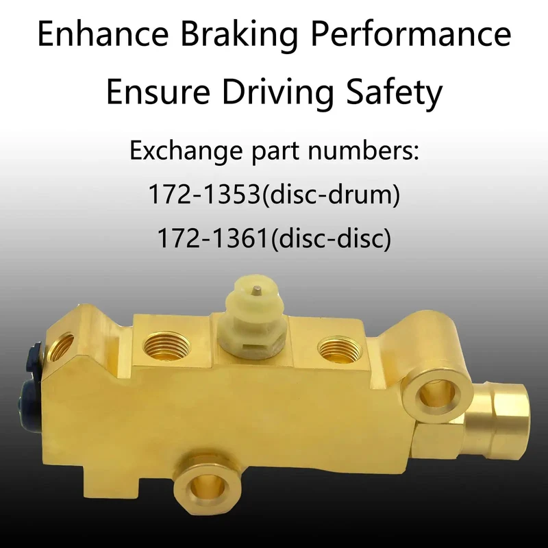 Tough And Slick Universal Brass Brake Proportioning Valve Disc Front Drum Rear For GM Ford Chevy Street Rods Muscle Cars Plus Classic Truck Rides Dual Reservoir Master Cylinder PV2 Model 1353