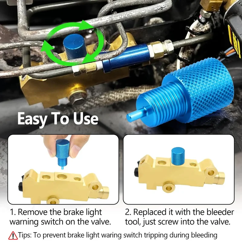 Four Piece Brake Proportioning Valve Bleeder Tool For Gm Style Combo Valves Disc Disc And Disc Drum Compatible With Pv2 Pv4 Classic Cars Trucks Garage Ready Straight Shooter Setup Top Notch