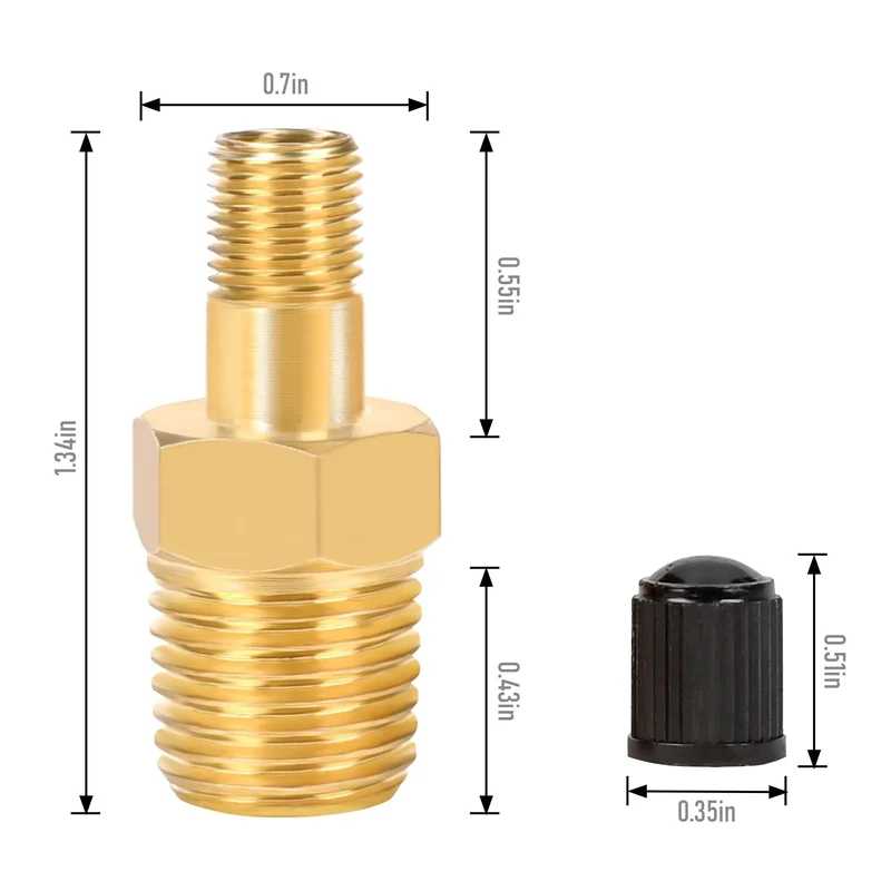 Top Shelf 4 Pack 1/4 Inch NPT Male Thread Brass Tank Valve With Standard Valve Core And Sealing Caps For Air Compressor Inflation Vessel Filling Solid Brass Build Keeps Airtight No Leaky Junk