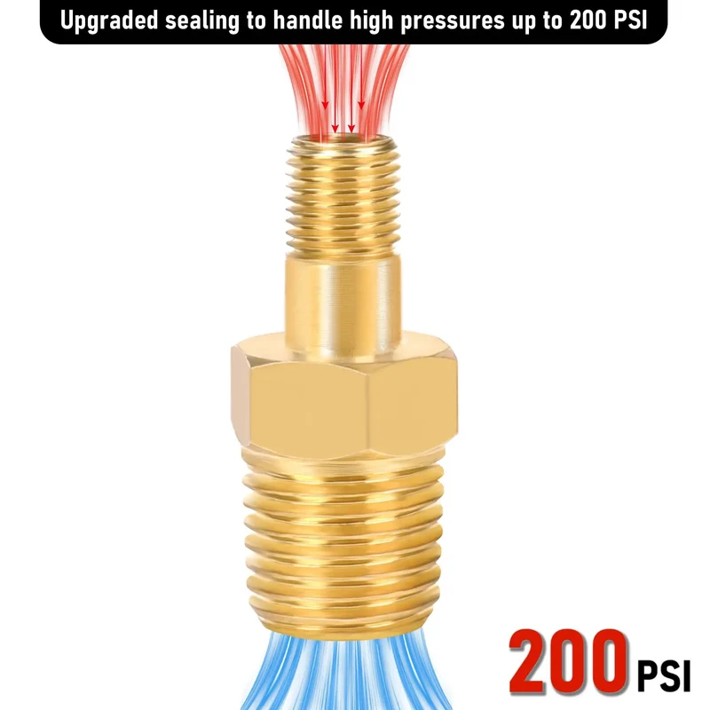 Top Shelf 4 Pack 1/4 Inch NPT Male Thread Brass Tank Valve With Standard Valve Core And Sealing Caps For Air Compressor Inflation Vessel Filling Solid Brass Build Keeps Airtight No Leaky Junk