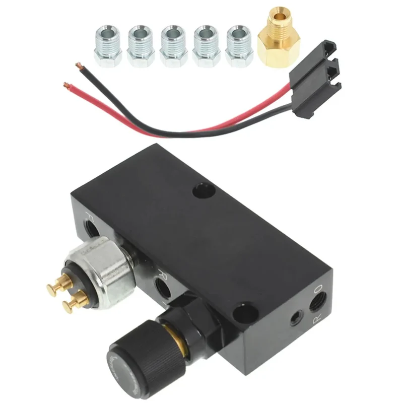Adjustable Proportioning Valve And Distribution Block Drop In Kit With Stainless Steel 3 16 Brake Line Fittings And Light Switch Wiring Pigtail For Kickass Stopping Power On Hot Rod Builds
