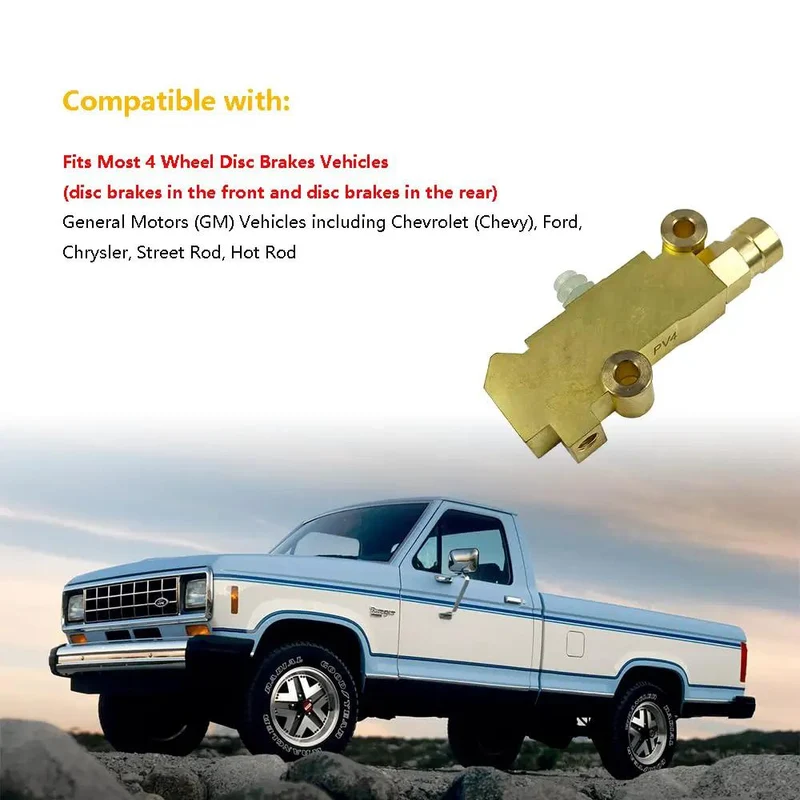 Heavy Duty Brass Brake Proportioning Valve Keeps Line Pressure Rock Solid For Four Wheel Disc Systems Fits Chevy Ford Chrysler And All Street Rods Hot Rods Classic Cars And Trucks With Badass Stopping Power