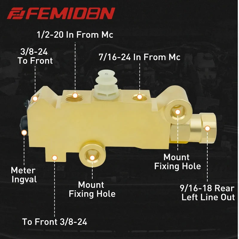 Brass Brake Proportioning Valve For Front Disc Rear Drum Setup Fits Classic Chevy Buick Trucks With Dual Reservoir Tanks Built Tough As Nails For Smooth Pedal Feel And Rock Solid Stopping Performance